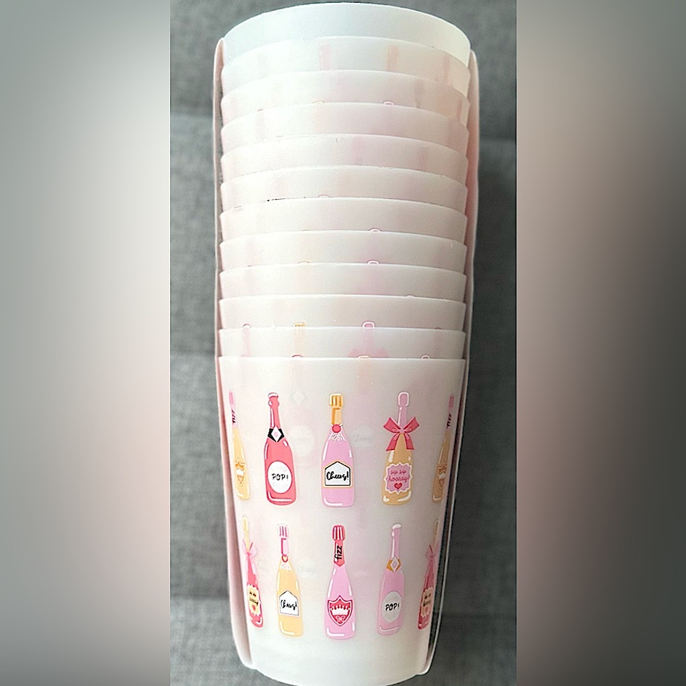 “Pop the Champagne” Shatterproof Set of 12 Cups - Picture 2 of 4